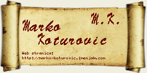 Marko Koturović vizit kartica